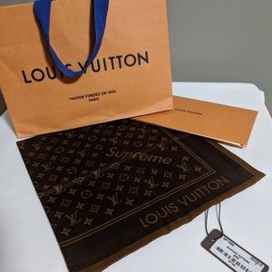 Louis Vuitton X Supreme monogram brown bandana
